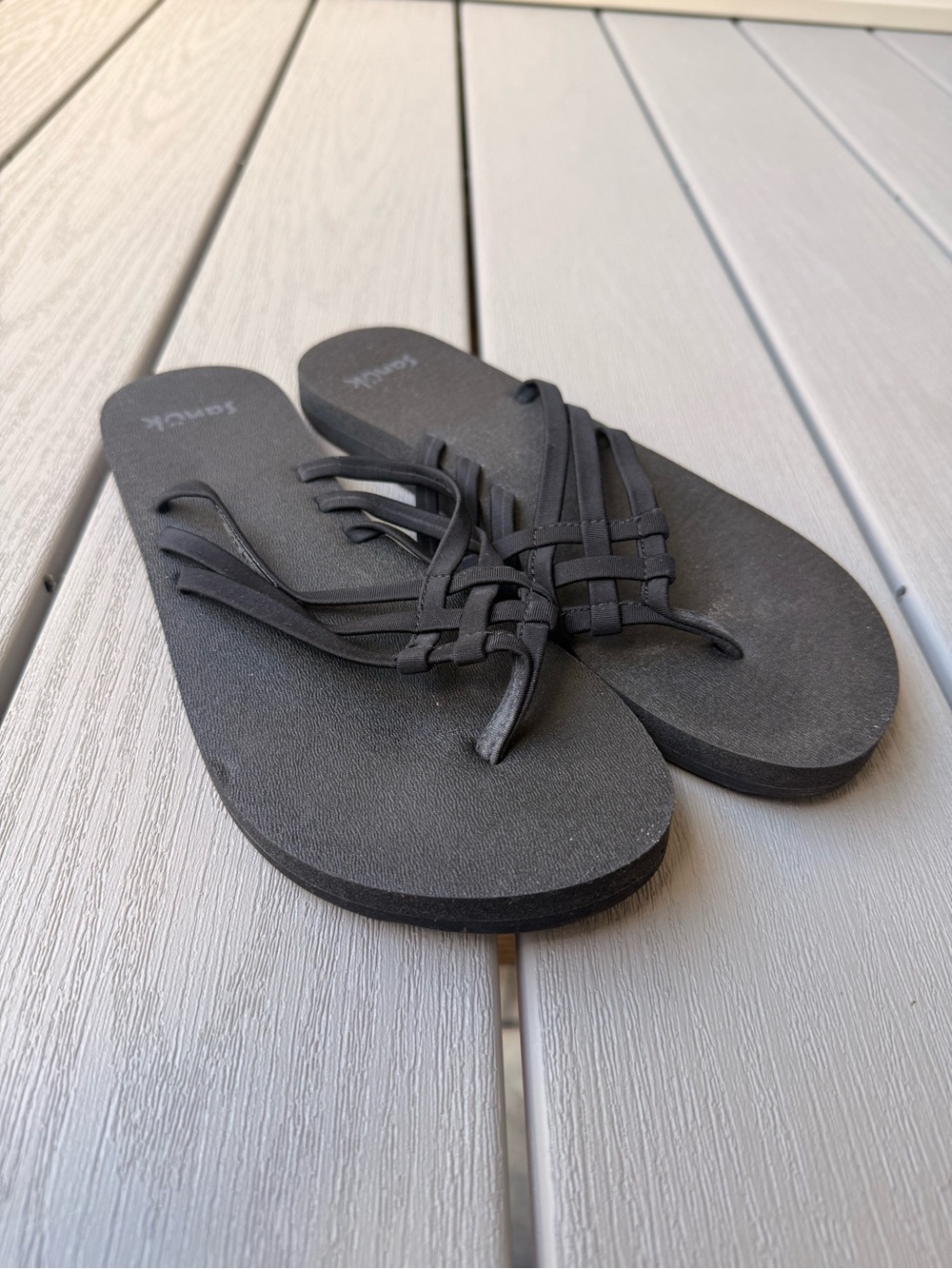 Sanuk Black Strappy Yoga Mat Sandals Women’s Size 9 EU 40